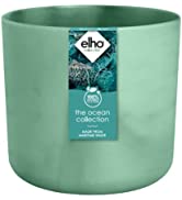Elho The Ocean Collection Round 16 - Flowerpot for Indoor - Ø 16.0 x H 15.0 cm - Green/Pacific Green
