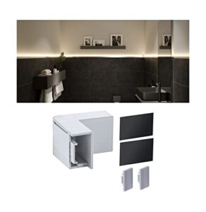 Paulmann 78409 LumiTiles Accessory Profile Top Cover Inner Corner 4 cm Telegrey Splash Protection Aluminium Lighting System