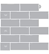 WoStick 10-Sheets Stick on Tiles Peel and Stick Subway Tile Backsplash White (12