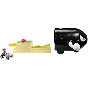 Hot Wheels ​Mario Kart Bullet Bill Launcher and Mario Kart vehicle by Hot Wheels for kids ages 4