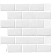 WoStick 10 Sheets Upgrade 2.5mm Thicker Peel and Stick on Tiles 3D Self Adhesive Wall Tiles for K...