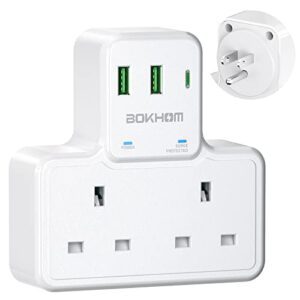 UK to US Plug Adapter with USB Ports (2 USB-A