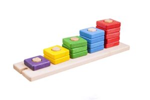 Lobito Toys Wooden Stacking Sorter | Early Development & Activity Montessori Toys | Shapes and Colours Stacking for Learning Numbers and Colours | 12 Months | Motor Skills and Problem Solving