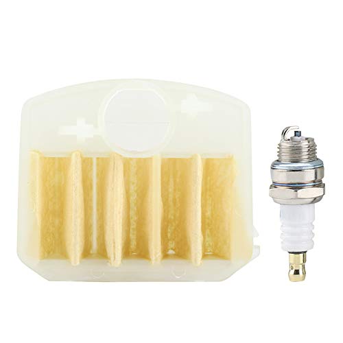 TOPINCN Air Filter + L7T Spark Plug Kit Suitable for Husqvarna 340 345 346 350 351 353 Chainsaw Outdoor Power Tools Parts Replaceme