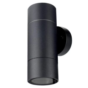 Genghis Khan 35W Outdoor Wall Light Wall Sconce IP54 Waterproof Modern Up&Down Wall Lamp Stainless Steel Aluminum Alloy Cylinder Design for Indoor and Outdoor (Black)