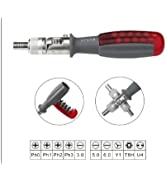 AECCN Ratcheting Multi-Bit Screwdriver Set, Impact Rated Stubby Screwdriver Adjustable Magnetic T...