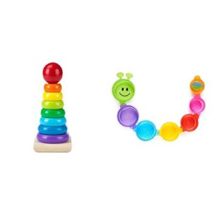 Melissa & Doug Rainbow Stacker | Developmental Toy | Motor Skills | Problem Solving | 18 Months | Gift for Boy or Girl and Munchkin Caterpillar Spillers Bath Toy