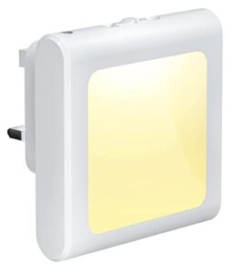 Denidou LED Night Light Plug in Wall Night Light with Dusk to Dawn Photocell Sensor & Brightness Adjustable 2700K Warm White Lamp for Kids/Children/Adults