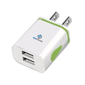 Pipestation® US 2 Pin to USB Plug Travel Adapter Charger - 1 Pack | USA Wall Adaptor with 2 USB Ports | American Universal America Power Charging for iPhone Samsung Smartphones Shaver Toothbrush
