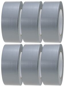 Silver Duct Tape | 6 Rolls of 48mm x 45m Gaffer Tape | Water Resistant Heavy Duty Duct Tape | Adhesive Tape Multi-Use for Indoor/Outdoor | Strong Adhesive Tape by Crimson Starfish