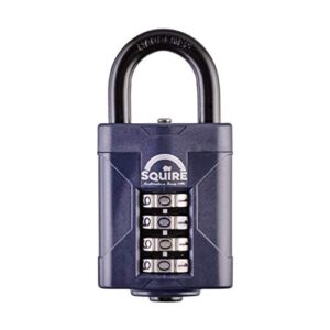 Squire Heavy Duty Padlock (CP50) - Toughest Steel Shackle - 4 Wheel Combination Padlock - Alloy Steel for Corrosion Resistance - Weatherproof Lock for Home