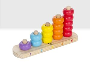 Beehive Toys Ring Counter Wooden Educational Toy Kids Stacking Toy Rings