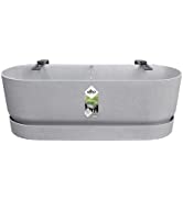 Elho Greenville Hanging Basket 24 - Flowerpot for Balcony & Outdoor - Ø 23.5 x H 20.5 cm - White