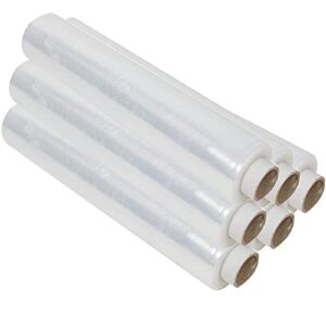 Aspect Thick Pallet Wrap Cling Film | Heavy Duty Shrink Wrap | Tear Resistant Stretch Wrap Rolls 400 mm x 250 m | Moving Essentials for Homes and Industrial use | Clear - Pack of 6