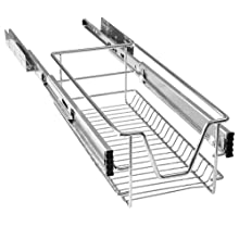 Under Shelf Storage Basket with Extended Rail