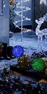 3PK Glitter Meshed Pathway Markers Lights