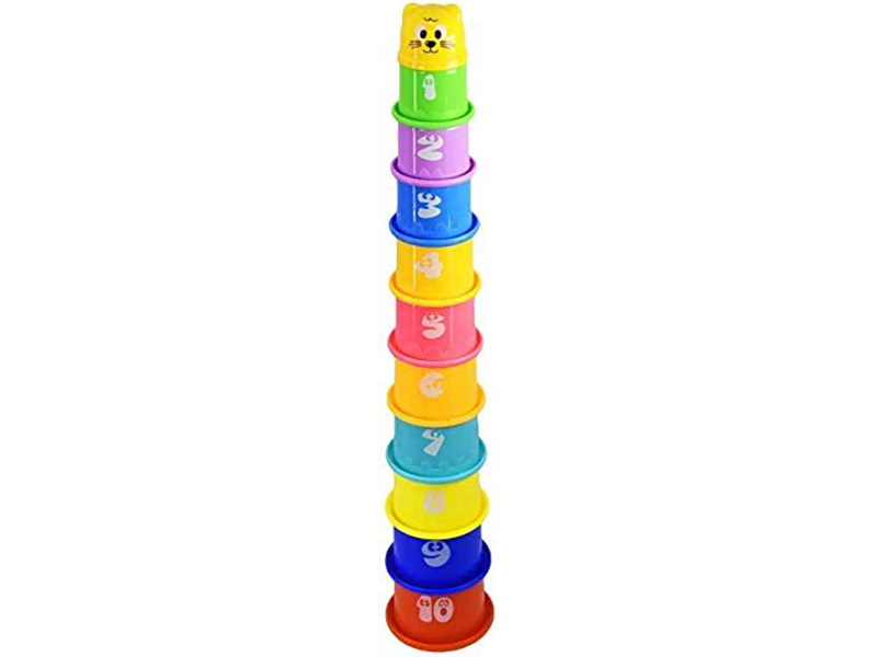 MTS Baby 11 Piece Stacking Cups Stackers Pre-school Learning Toy Stacking Tower Pyramid