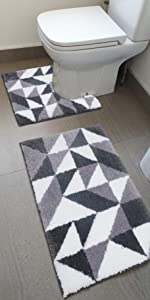 grey bath mat set