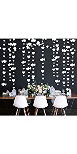white heart garlands