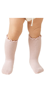 Exemaba Baby Girls Socks Soft Toddler Knee-High Stockings