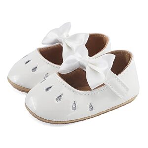 LACOFIA Baby Girls Anti-Slip First Walking Shoes Infant Bowknot Mary Jane Princess Party Shoes Prewalkers