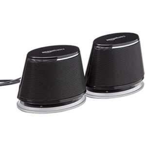 Amazon Basics USB-Powered Computer Speakers with Dynamic Sound | Black
