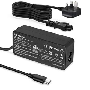 65W USB C Laptop Charger for Lenovo Chromebook C330 S330 100e 300e 500e Lenovo ThinkPad T14 T15 T480 T480s T490 T490s T580 T590 Lenovo Yoga and Others Type C Power Adapte