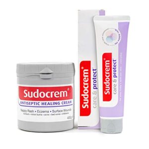 Sudocrem Prevent and Treat Nappy Rash Bundle | includes 1x 400g Sudocrem Antiseptic Healing Cream and 1x 100g Sudocrem Care & Protec