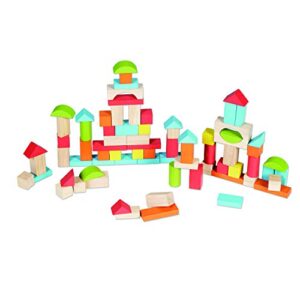 Classic World - 100 Piece Wooden Building Blocks Set Educational Toys for Kids