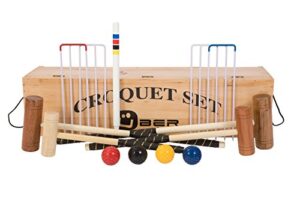 Family Croquet Set with Wooden Box - Contains 4 different sizes of croquet mallets