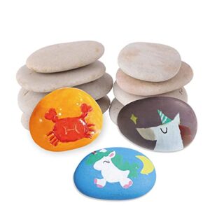 Wit & Work Painting Rock Rounded Pebbles for Painting 6-8 cm 12 Pcs White Smooth Large Stones for Arts and Craft & Garden Decoratio