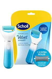 Scholl Velvet Smooth Electric Foot File Pedicure Hard Skin Remover with Extra Cracked Heel Roller Refill