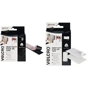 VELCRO Brand Heavy Duty Stick On Black Tape 50mm x 1m