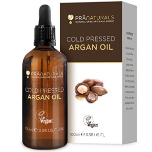 PraNaturals 100% Moroccan Pure Natural Argan Oil for Face & Body 100ml – Rich in Vitamin E for Healthy Skin
