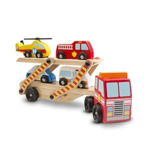 Melissa & Doug Wooden Emergency Vehicle Carrier