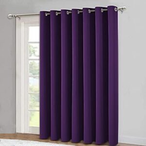 ONE PANEL Curtain Blackout Thick Thermal Eyelet 90"x54" Curtain One Panel Eyelets Curtains Super Soft Curtains for Bedroom Drop Curtains for Living 1 Panel (Purple
