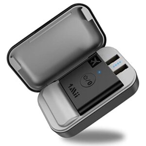 1Mii B05 Airplane Bluetooth 5.3 Adapter for Headphones W/Portable Charging Case Support aptX Adaptive/HD/Low Latency