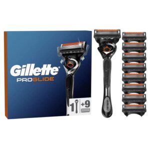 Gillette ProGlide Men's Razor with Flexball Technology + 9 Razor Blade Refills with Precision Trimmer
