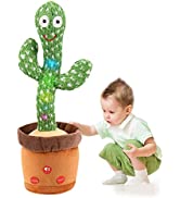 seOSTO Dancing Cactus Toy Repeat What You Say, Talking Cactus Plush Toy Recording Singing Cactus ...