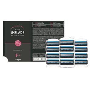 by Amazon Men 5 Blade Razor Replacement Cartridge (12 pieces) (Previously Solimo brand)