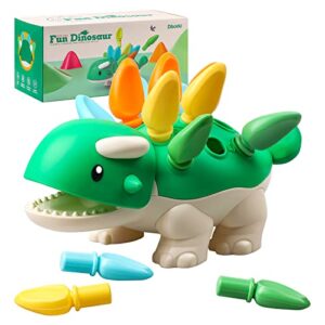 Montessori Toddler Toys Dinosaur Sensory Toys 18 Months Dinosaur Fine Motor Skills Activities Educational Development Preschool Learning Toys 1-3 Years Birthday for Boys and Girls
