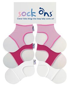 Sock Ons - Baby Sock Holders - 0-6 Months - 3 Pack (1 x White