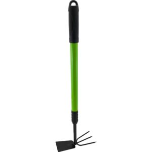 NEW 2 IN 1 LONG HANDLE TELESCOPIC GARDENING HAND TOOL FORK TROWEL PLANTING WEEDING GRIP HANDLE | HOLE FOR HANGING
