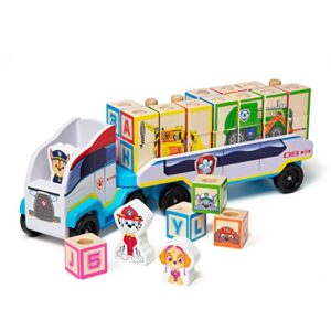 Melissa & Doug PAW Patrol Toy Truck with Alphabet & Number Wooden Building Blocks