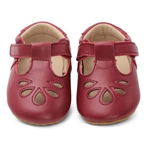 Dotty Fish Leather T-bar First Walking Shoes. Baby and Toddler Girls Shoes. Non-Slip. 3-7 UK Child