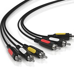 VTOP Triple 3 x RCA/Phono Composite TV Video Converter Adapter with Stereo Audio Interface Cable - M/M