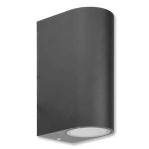 35W Outdoor Wall Lights Stainless Steel Up and Down Lights Grey Aluminum Wall Sconce IP54 Waterproof Modern Wall Lamp GU10 Wall Spot Lights Suitable for Indoor and Outdoor (Half cylinder