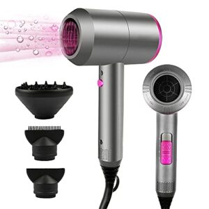 HappyGoo Professional Hair Dryer 2000W Powerful AC Motor Quick Drying Ionic Hairdryer with 2 Speed 3 Heat Setting