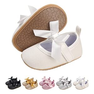YloveM Baby Leather Shoes First Walking Shoes Mary Jane Flats Anti-Slip Rubber Soft Sole Princess Shoes Toddler Infant Newborn Girls Outdoor Casual Shoes Seasons