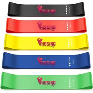 Rissing Fit Resistance Bands Set of 5 - Made with 100% Natural Latex - Exercise band for Yoga